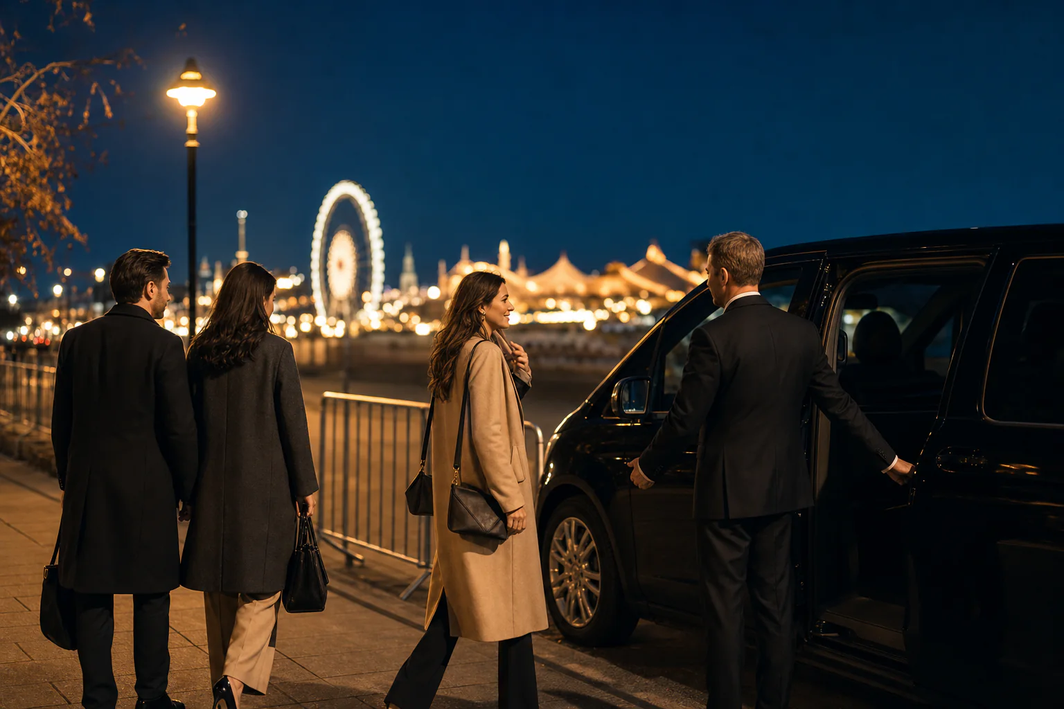 Oktoberfest Munich Chauffeur: Illustrative calm chauffeur pickup at an agreed point near Munich Theresienwiese.