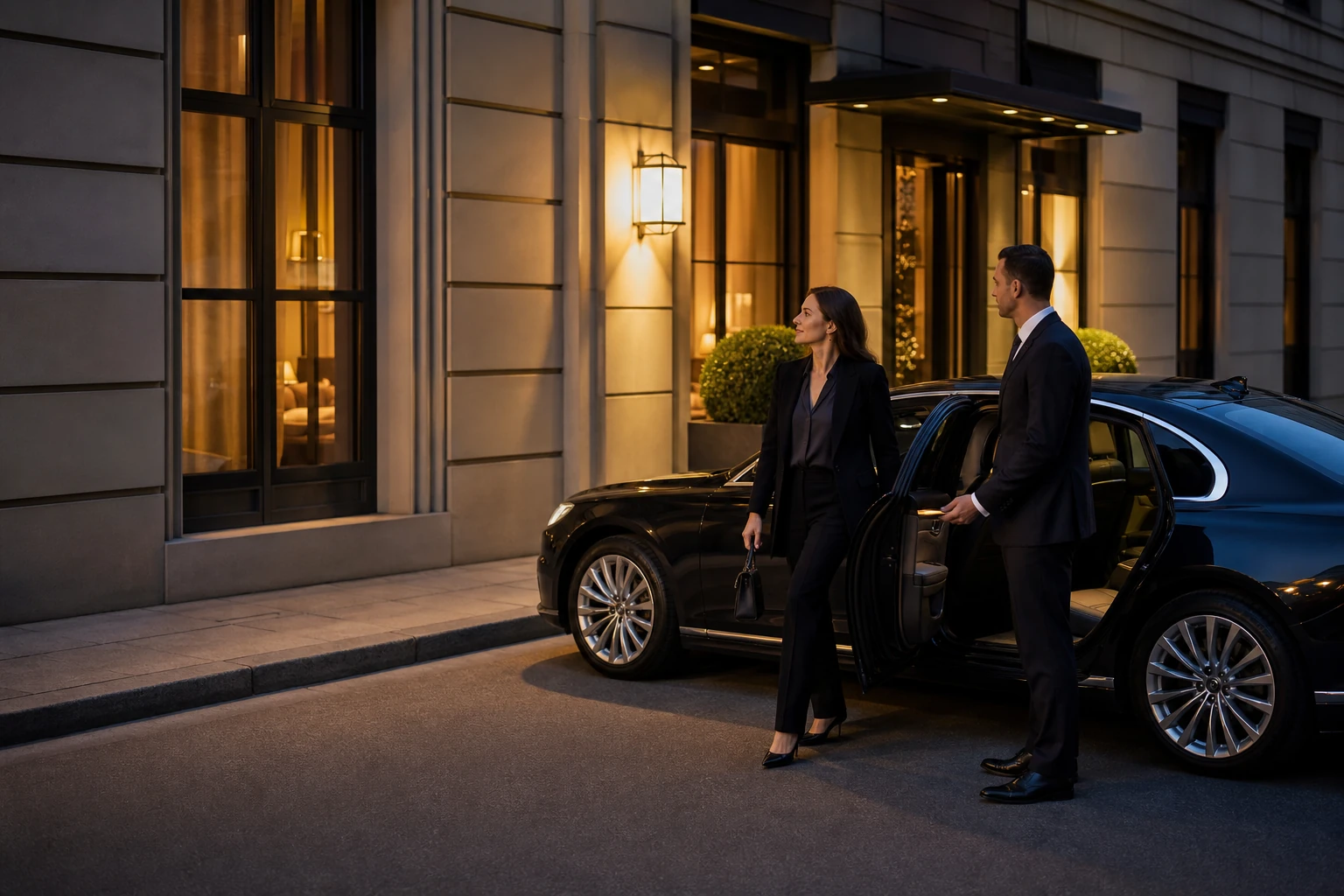 Limousine Service Munich arrival in the evening.